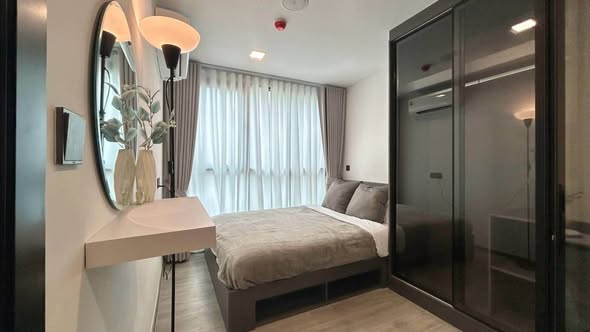bedroom and room interior and bathroom of Atmoz Palacio Ladprao Wanghin | แอทโมซ พาลาซิโอ ลาดพร้าว วังหิน