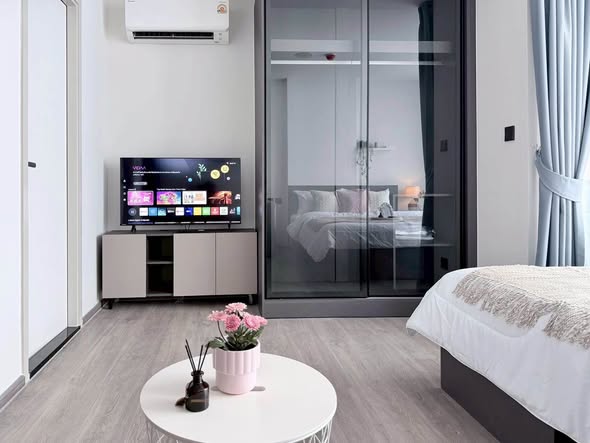 living room and bedroom and room interior of Atmoz Palacio Ladprao Wanghin | แอทโมซ พาลาซิโอ ลาดพร้าว วังหิน