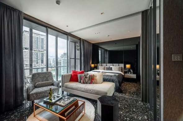 bedroom and living room of BEATNIQ