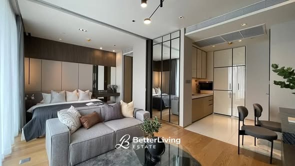 living room and bedroom of BEATNIQ