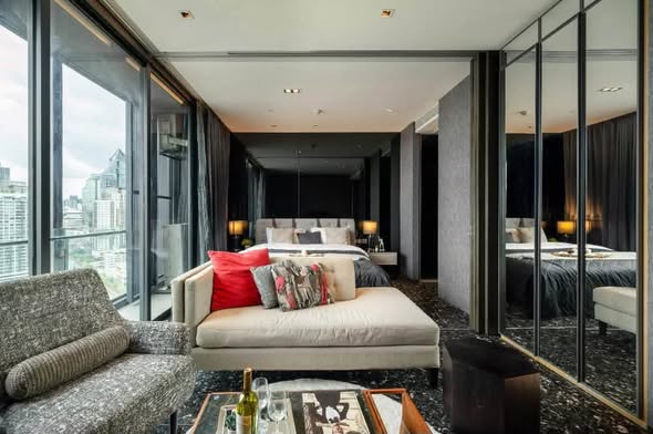 living room and bedroom of BEATNIQ