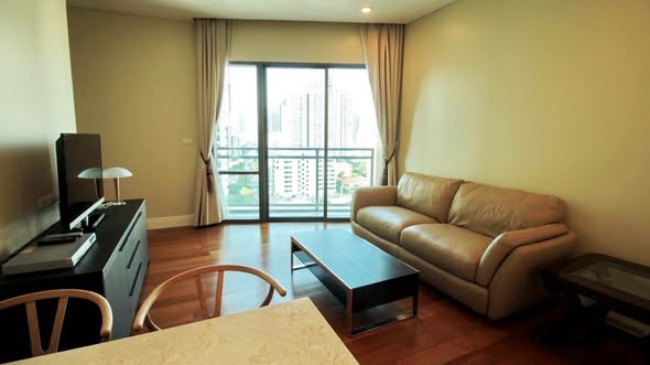 living room and bedroom of Bright Sukhumvit 24