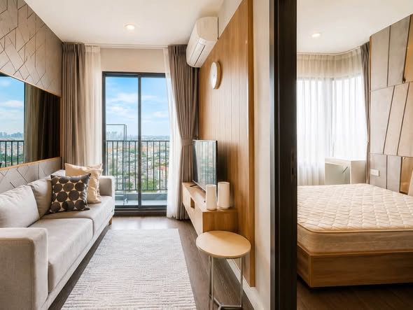 bedroom of C Ekkamai Condominium