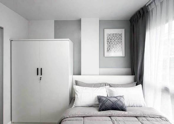 bedroom and room interior of Condo The Cache Rama 3 – Samrong