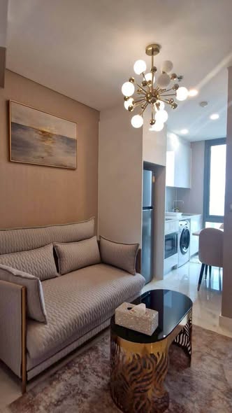 living room and bedroom of Copacabana Beach Jomtien