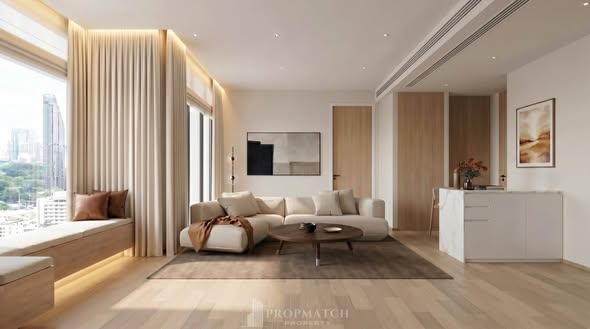 bedroom and living room of EI8HTEEN SEVEN
