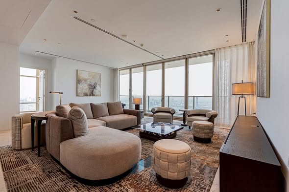 living room and bedroom of Four Seasons Private Residences