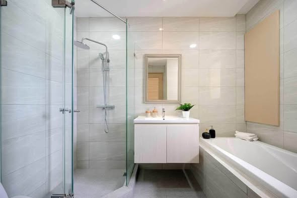 room interior and bathroom of Hampton Thonglor 10 แฮมป์ตัน ทองหล่อ 10