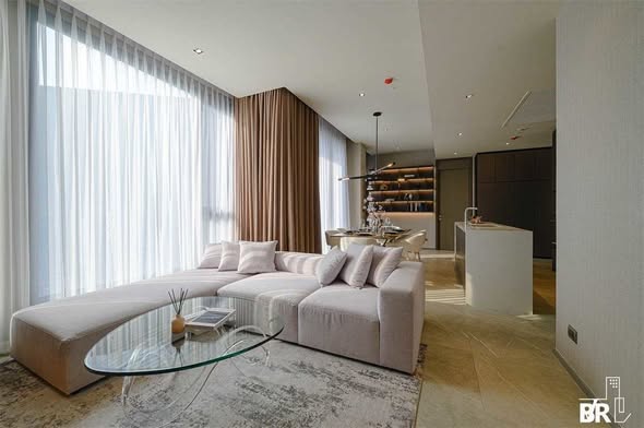 bedroom and living room of HYDE Heritage Thonglor, Sukhumvit 59 main road