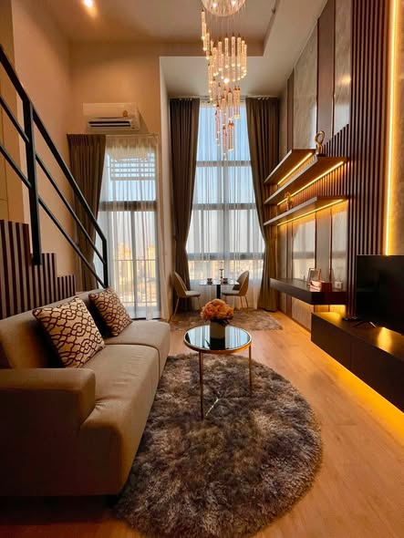 bedroom and living room of IDEO Rama9 – Asoke