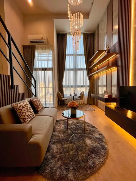 bedroom and living room of IDEO Rama9 – Asoke