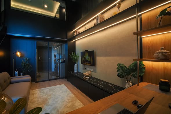 living room of IDEO Rama9 – Asoke