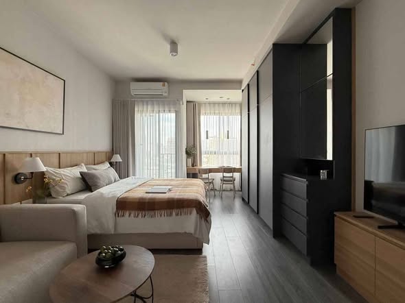 bedroom and living room of IDEO Sukhumvit Rama 4 ไอดีโอ สุขุมวิท-พระราม 4