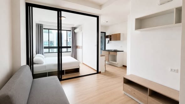 bedroom and room interior of J Condo Satorn-Kallaprapruk