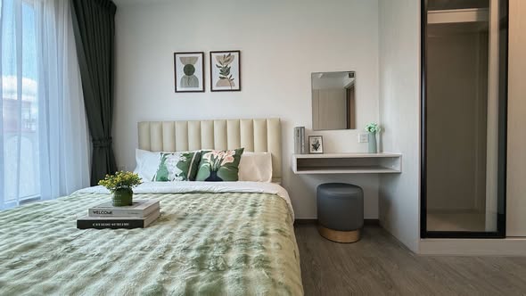 bedroom of Kave Wonderland Sales Gallery