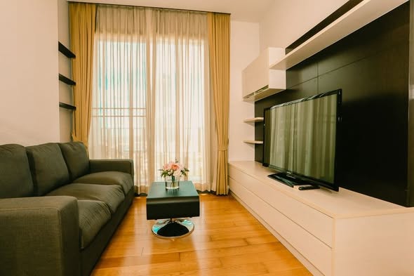 living room and bedroom and room interior of Keyne by Sansiri