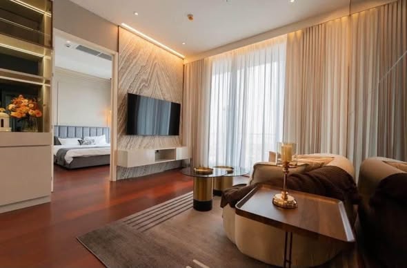 living room and bedroom of KHUN by YOO