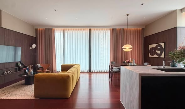 living room and room interior of KHUN by YOO
