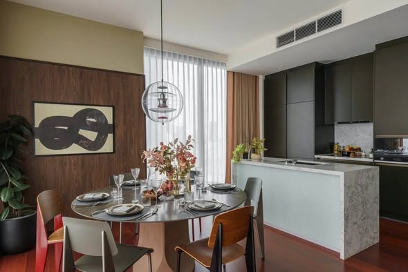 room interior and bathroom and kitchen of KHUN by YOO