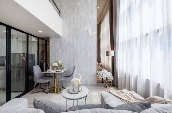 living room and bedroom and room interior of KnightsBridge Prime Sathon