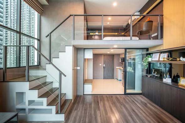 living room and room interior of KnightsBridge Space Rama9