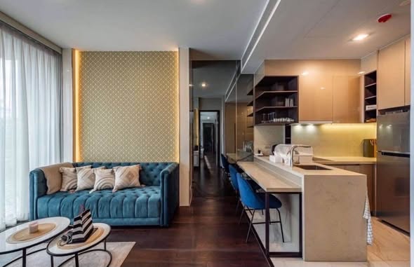 living room and bedroom of LAVIQ Sukhumvit 57