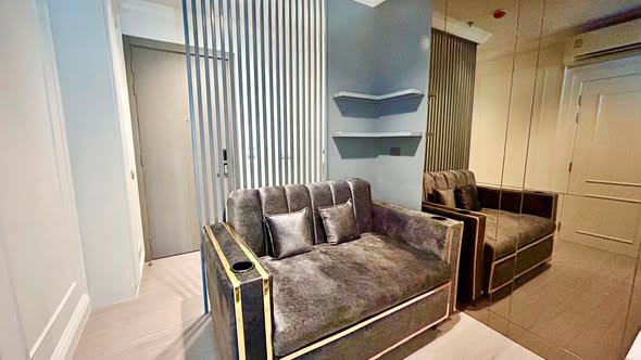 living room and bedroom of Life Asoke – Rama 9