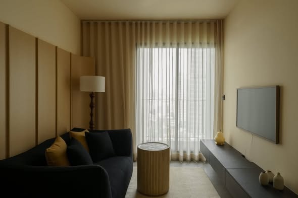 living room and bedroom of Life Asoke – Rama 9
