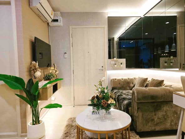 living room and bathroom of Life Asoke