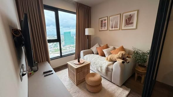 living room and bedroom of Life Ladprao Valley
