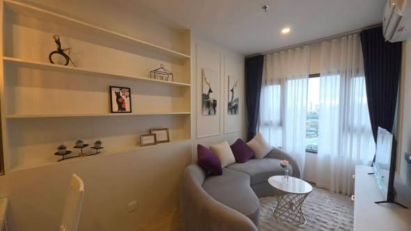living room and bedroom of Life Rama 4 – Asoke