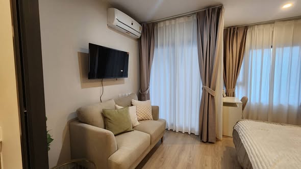 living room and bedroom of Life Rama 4 – Asoke