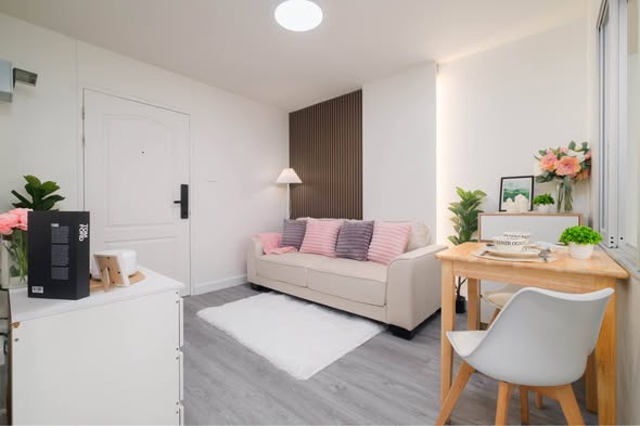 bedroom and living room of Lumpini Condotown Rattanathibet