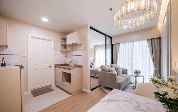 bedroom and living room of Lumpini Park Riverside Rama 3