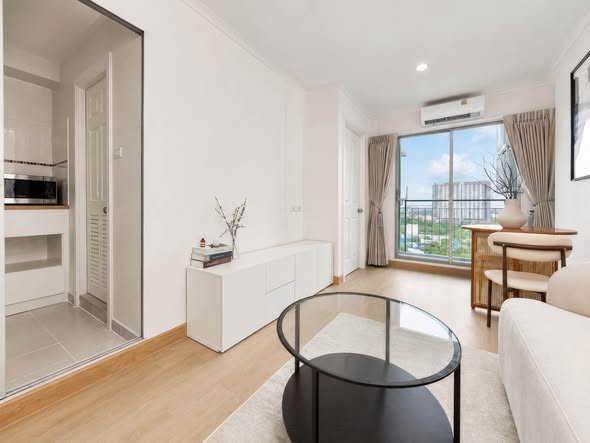 bedroom and living room of Lumpini Park Riverside Rama 3