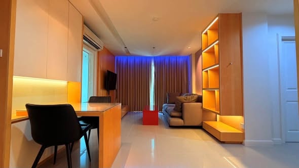 living room and bedroom of Lumpini Place Rama 9 – Ratchada
