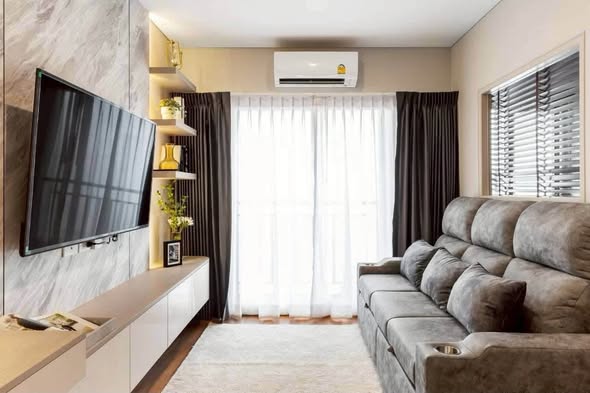 living room and bedroom of Lumpini Place Taopoon Interchange