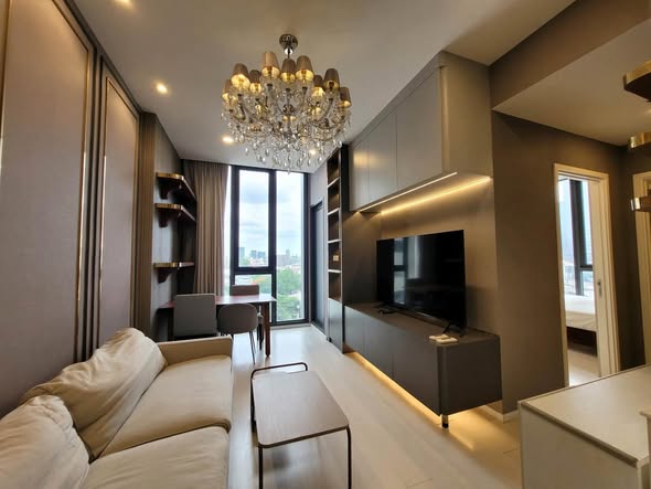 living room and bedroom of แมสซารีน รัชโยธิน | Mazarine Ratchayothin by Grand Unity