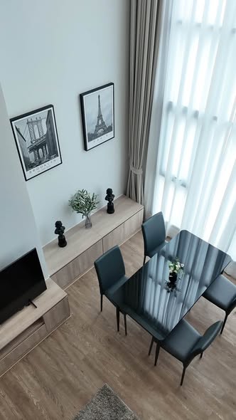 living room and room interior of Modiz Sukhumvit 50 โมดิซ สุขุมวิท 50