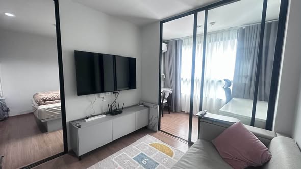bedroom and room interior of NICHE MONO RAMA 9 (Sales Gallery) นิช โมโน พระราม 9