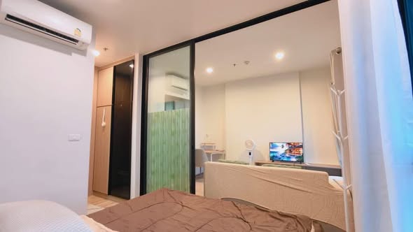 bedroom and room interior of Niche MONO Sukhumvit Bearing