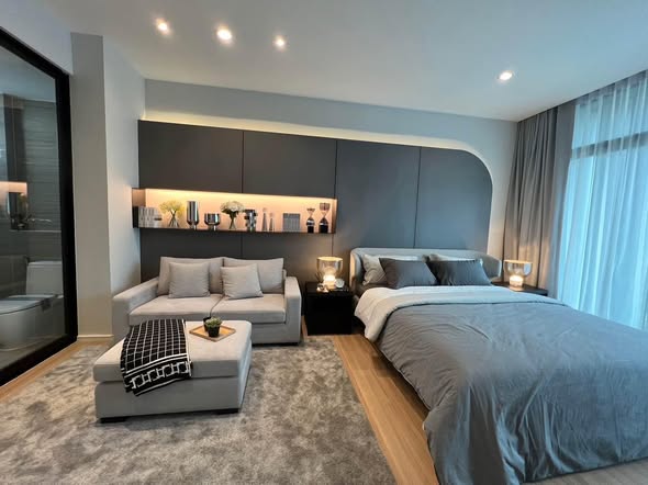 bedroom and living room of Nirvana Define Srinakarin-Rama9