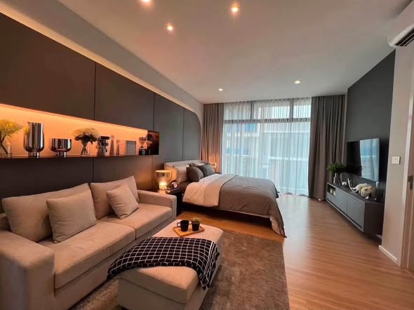 bedroom and living room of Nirvana Define Srinakarin-Rama9