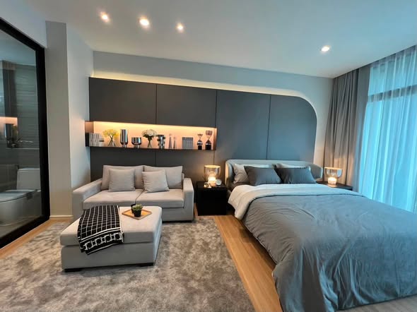 bedroom and living room of Nirvana Define Srinakarin-Rama9