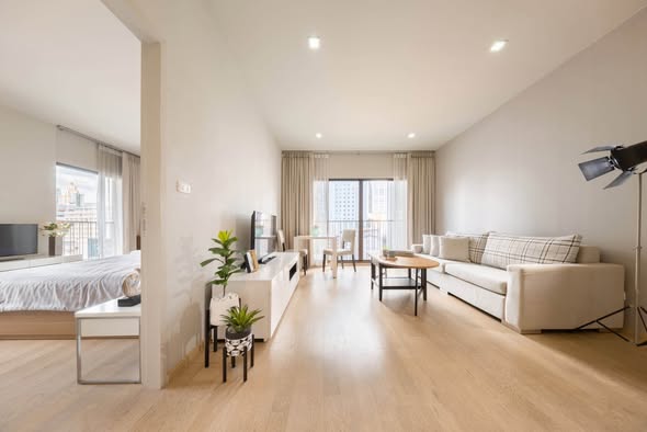 bedroom and living room of Noble Refine