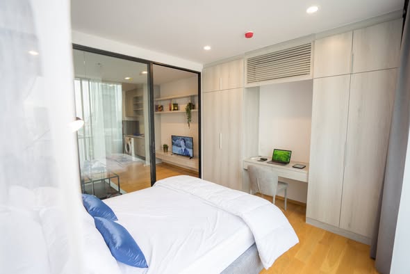 bedroom and room interior of Noble Revo Silom