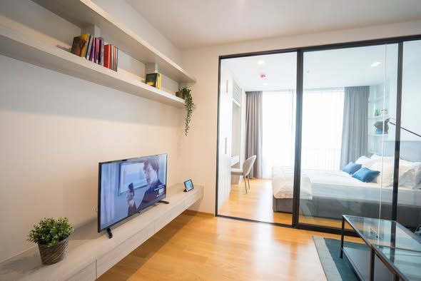 living room and bedroom and room interior of Noble Revo Silom
