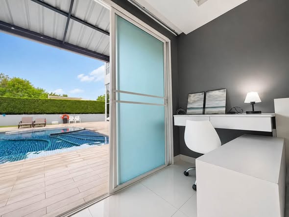 pool and bedroom and room interior of Novana Residence