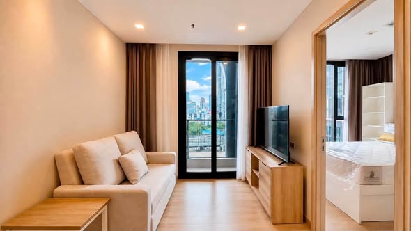bedroom and living room and room interior of One9Five Asoke – Rama 9