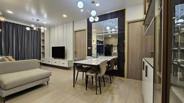 living room and bedroom and room interior of One9Five Asoke – Rama 9